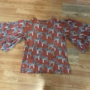 Zebra ruffle shirt